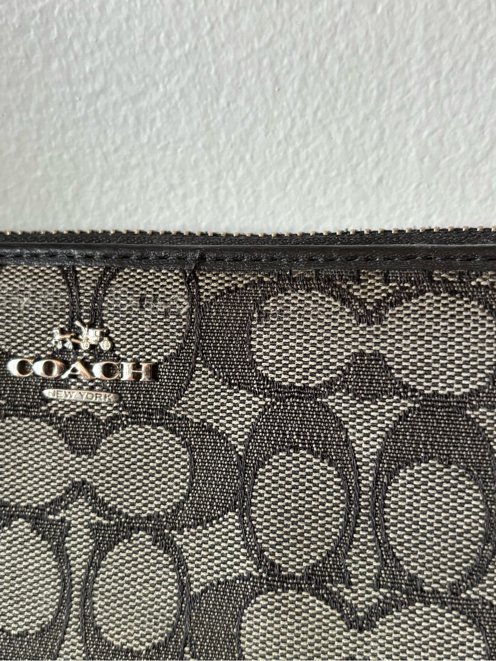Coach Signature Canvas Zip Wallet in Brown and Khaki - Picture 3 of 9